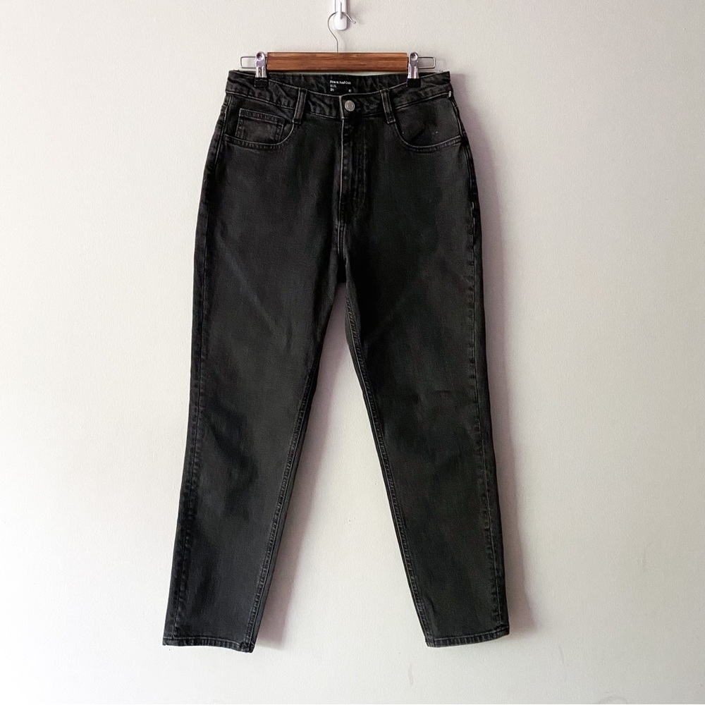 Frank and Oak Stevie Washed Black High Rise Ankle Length Jeans Size 28